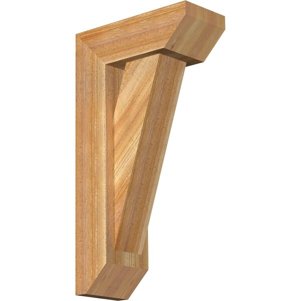 Ekena Millwork Traditional Slat Rough Sawn Bracket w/ Offset Brace, Western Red Cedar, 6"W x 14"D x 26"H BKT0604X14X26TRA06RWR - main